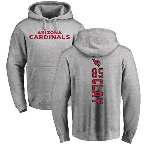 Arizona Cardinals Men Ash Charles Clay Backer NFL Football #85 Pullover Hoodie Sweatshirts